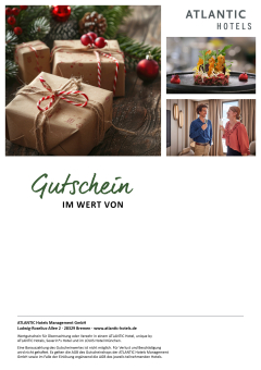 Gutscheinhintergrund Wertgutschein ATLANTIC Hotels Weihnachten
