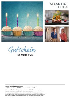 Gutscheinhintergrund Wertgutschein ATLANTIC Hotels Cupcakes